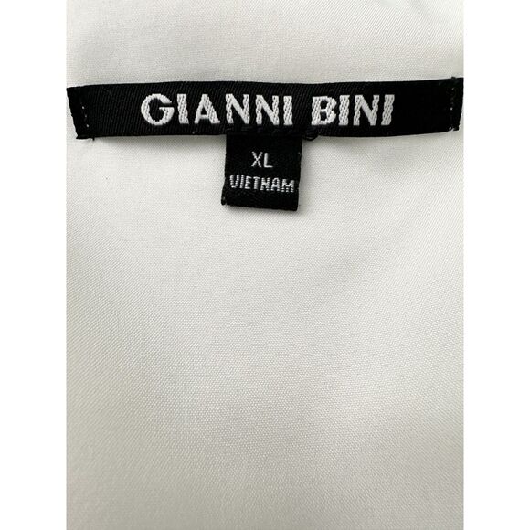 Gianni Bini Blouse Size XL Ivory Delia Smocked V-Neck Cropped Peasant Boho Style - Picture 9 of 9